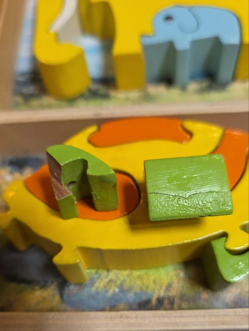 Rare Vintage Melissa and Doug 3D Chunky Wooden Puzzle Set In Box
